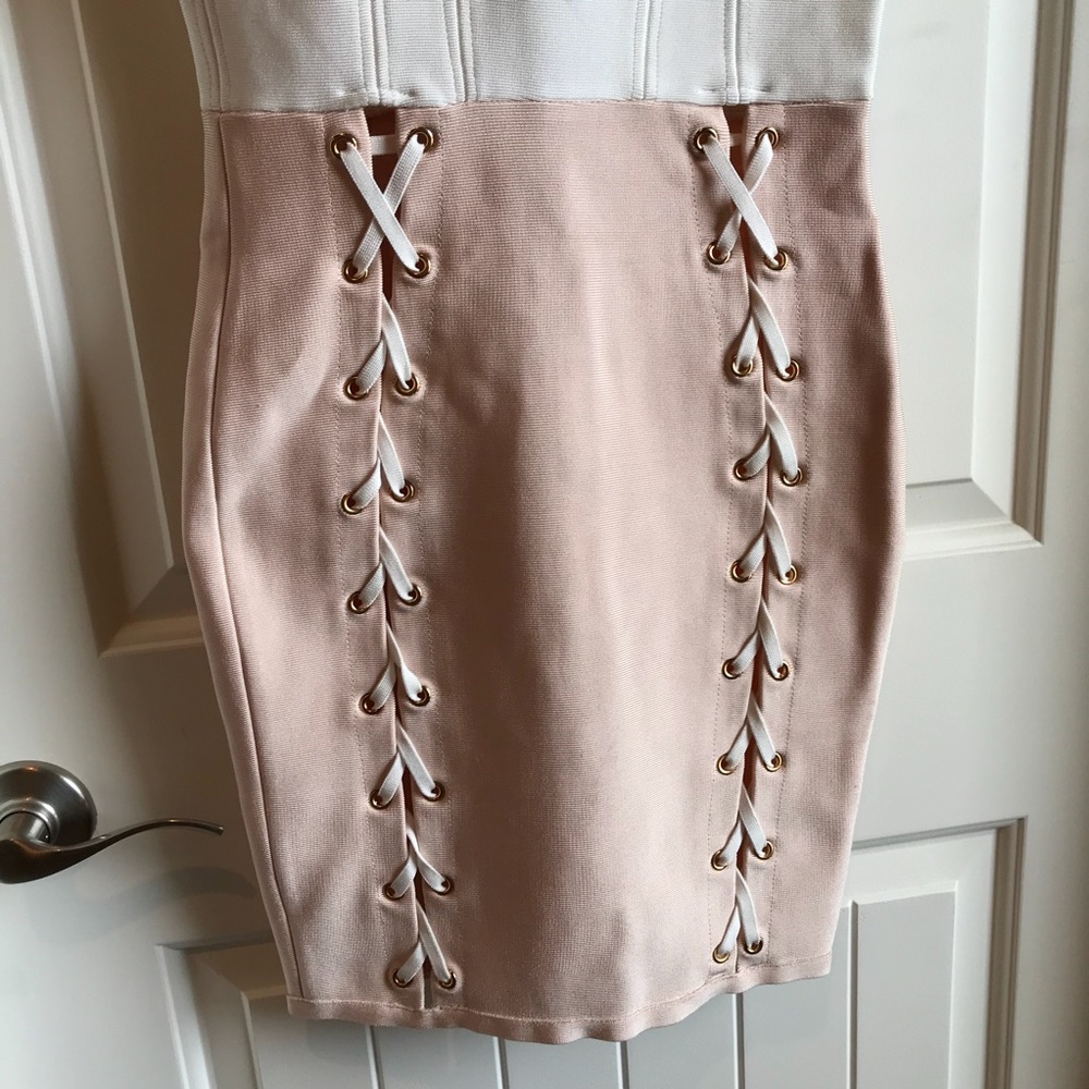 Unbranded Lace Up Dress Mini Body Fitting - Picture 3 of 7